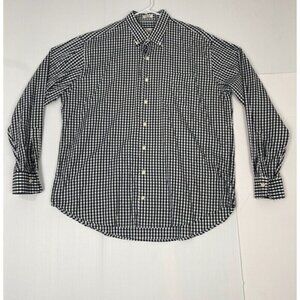 Peter Millar Shirt Mens XLarge  Plaid Check Black/white Comfort Long Sleeve Soft
